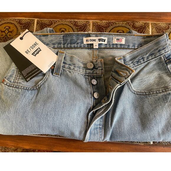 NWT RE/DONE Levi's Indigo High RIse Crop -- 25   MSRP $395 - Picture 2 of 5